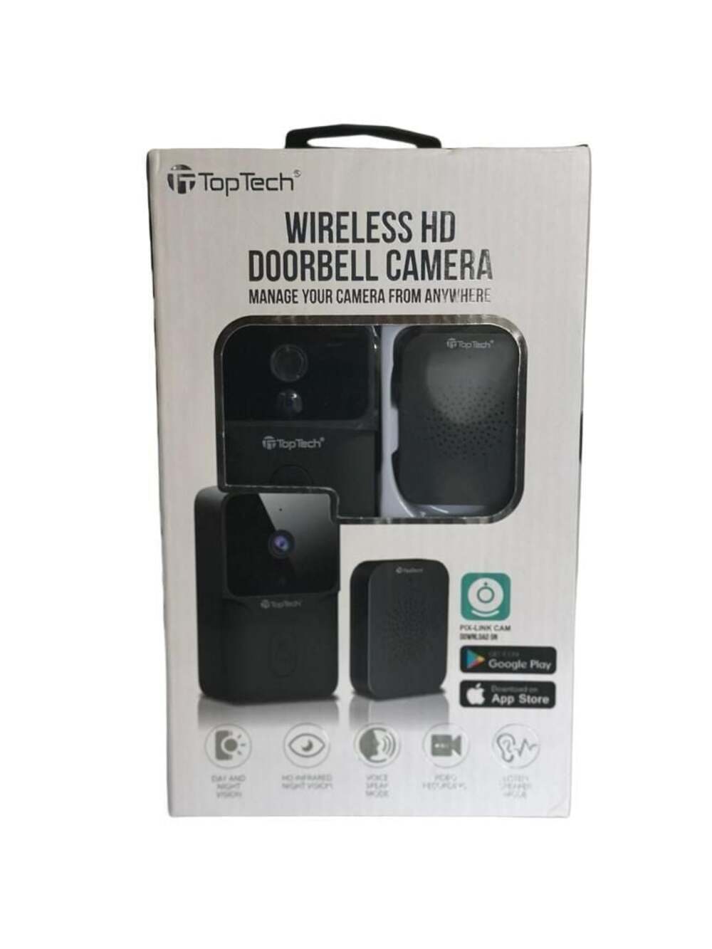 TopTech Wireless HD Doorbell Camera with Chime, Model TT-B32U